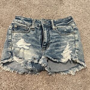 American Eagle Outfitters Distressed Blue Denim Cutoff Shorts